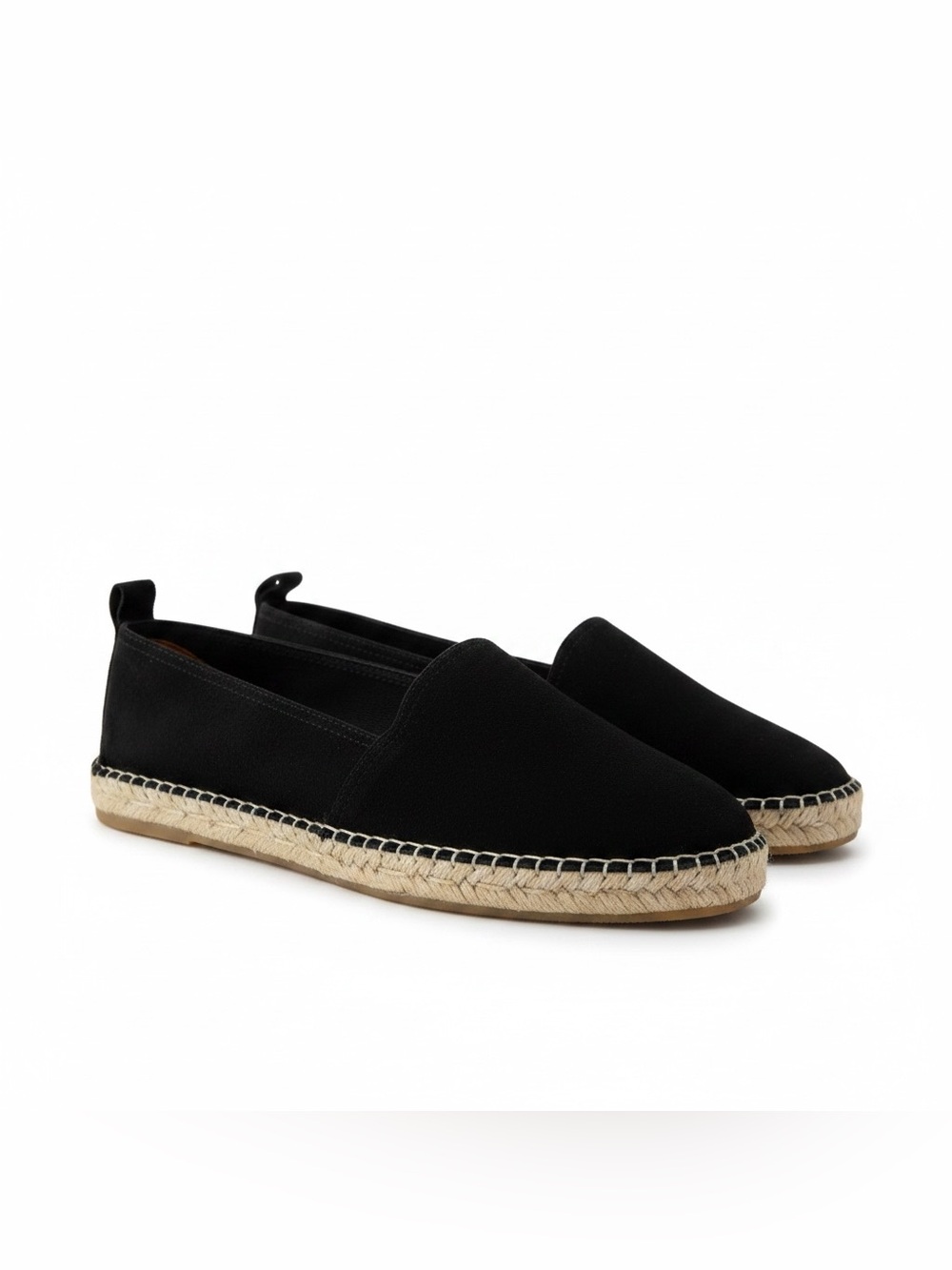8 by Yox Black Suede Espadrille Flats